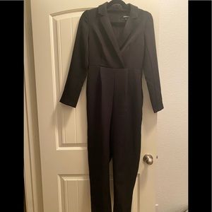 Express Black Long Sleeve Blazer Jumpsuit